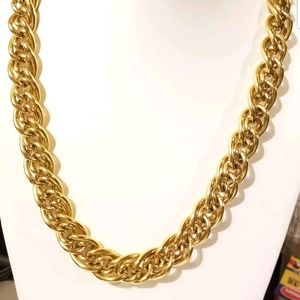 Signed NAPIER Vintage Chunky Gold Chain Necklace